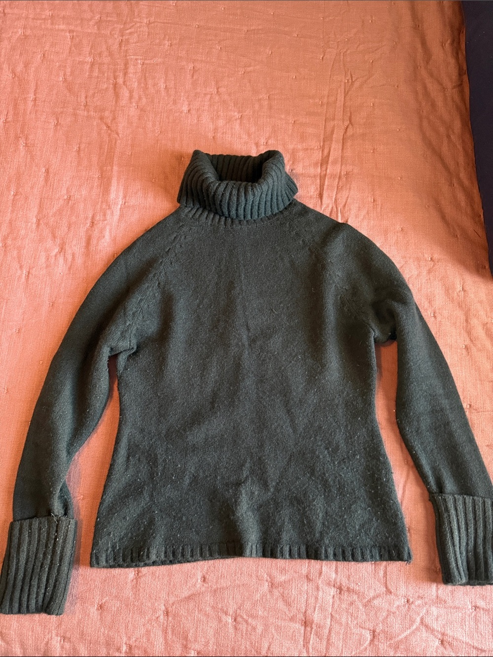 Dark Green Turtleneck Sweater - Women